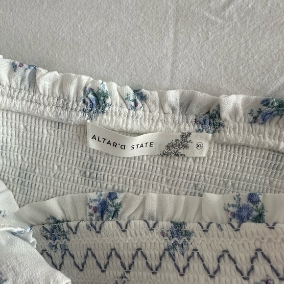 Altar'd State White Smocked Midi Sundress - Picture 4 of 4